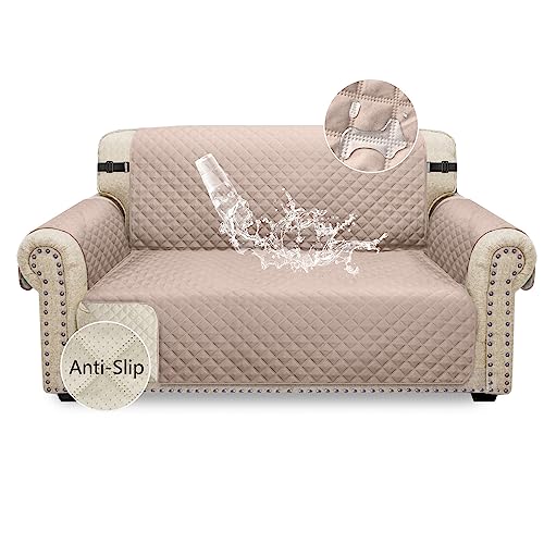 Granbest Wasserdichte Sofabezug 2-Sitzer, rutschfester Loveseat-Bezug mit elastischen Bändern, waschbarer Sofaschutz für Kinder, Haustiere, Hunde, Katzen, vier Jahreszeiten universell (2 Sitzer, von Granbest