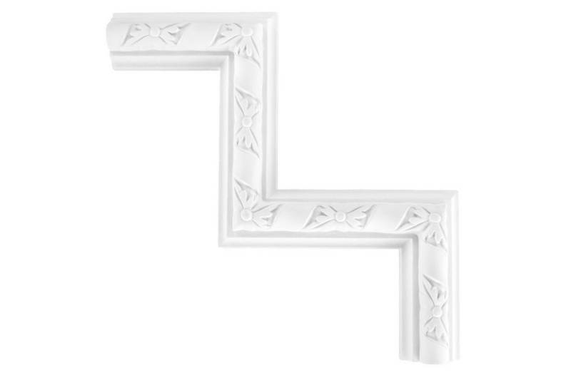 Grand Decor Stuckleiste CR710D, Wand- und Deckenumrandung aus PU - Segment als Ergänzung zur Flachleiste, hart & stoßfest, weiß - Spiegelrahmen von Grand Decor