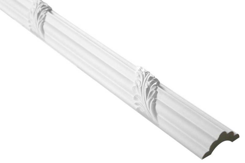 Grand Decor Stuckleiste CR929, Wand- und Deckenumrandung aus PU - 2 Meter Flachleiste, hart & stoßfest, weißes Zierprofil - Wandleiste vorgrundiert von Grand Decor