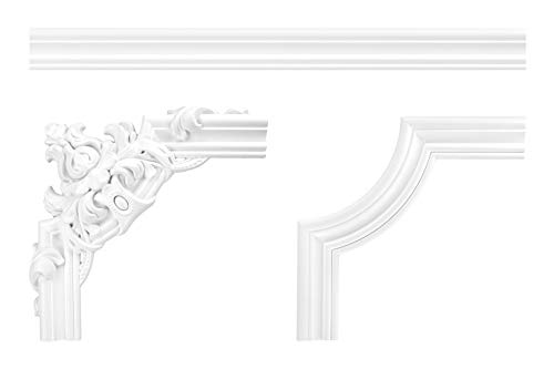 Wand und Deckenumrandung | Segment | Stuck | Fries | PU | stoßfest | Perfect | CR807A von Grand Decor
