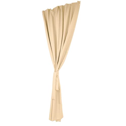 Grand Filippo Gardine 300x250 cm Ecru - Outdoor Vorhang Wetterfest mit ösen - Langlebige und Wetterfeste Sonnenblende - Gardine mit Stahlseil Set - Vorhänge für Aussenbereich von Grand Filippo