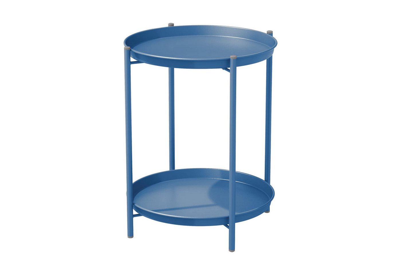 Grand patio Beistelltisch Runder Kaffeetisch mit 2 Ebenen, abnehmbare Schale, einfacher Aufbau, abnehmbare Schale, für Sofatisch, Nachttisch, 45x45x53cm, Pfauen Blau Grand patio Beistelltisch Runder Kaffeetisch mit 2 Ebenen, abnehmbare Schale, einfacher Aufbau, abnehmbare Schale, für Sofatisch, Nachttisch, 45x45x53cm, Pfauen Blau von Grand patio
