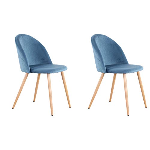 GrandCA HOME 2er-Set Samt-Esszimmerstühle, Küchenstühle mit Weichem Samt-Sitzkissen, Gepolsterte Seitliche Esszimmerstühle für das Wohnzimmer,Blau GrandCA HOME 2er-Set Samt-Esszimmerstühle, Küchenstühle mit Weichem Samt-Sitzkissen, Gepolsterte Seitliche Esszimmerstühle für das Wohnzimmer,Blau von GrandCA HOME