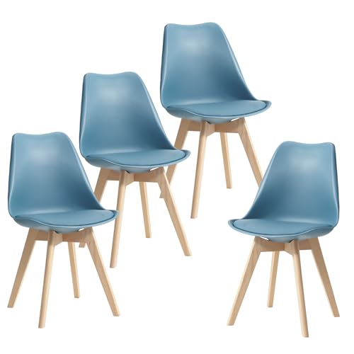 GrandCA HOME 4er-Set Esszimmerstühle,Skandinavische Stühle,Skandinavisches Design, Massivholzbeine, Ergonomisch, für Esszimmer, Wohnzimmer, Küche & Schlafzimmer (Dunkelgrün,4) von GrandCA HOME