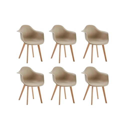 GrandCA HOME 6er-Set Esszimmerstühle, nordische Küchenstühle mit Beinen aus Buchenholz, Moderne Sessel für Wohnzimmer, Büro, Schlafzimmer, Esszimmer, Beige GrandCA HOME 6er-Set Esszimmerstühle, nordische Küchenstühle mit Beinen aus Buchenholz, Moderne Sessel für Wohnzimmer, Büro, Schlafzimmer, Esszimmer, Beige von GrandCA HOME