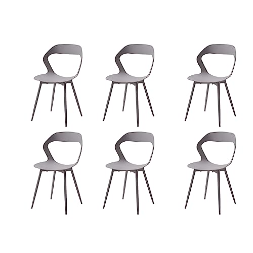 GrandCA HOME 6er-Set Esszimmerstühle oder Bürostuhl mit Metallbeinen, Küchenstühle für Wohnzimmer, Esszimmer, Besprechungszimmer, Grau+Grau von GrandCA HOME