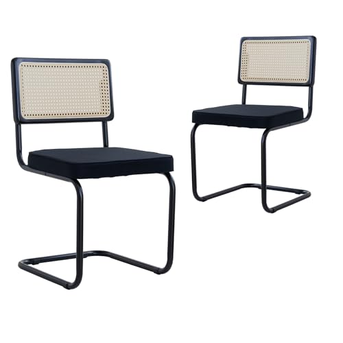 GrandCA HOME Modernes 2er-Set Esszimmerstühlen mit Rückenlehne aus Natürlichem Rohrgeflecht und Gestell aus Metallstahl, Gepolsterte Rattan-Küchenstühle,Schwarz-1 GrandCA HOME Modernes 2er-Set Esszimmerstühlen mit Rückenlehne aus Natürlichem Rohrgeflecht und Gestell aus Metallstahl, Gepolsterte Rattan-Küchenstühle,Schwarz-1 von GrandCA HOME