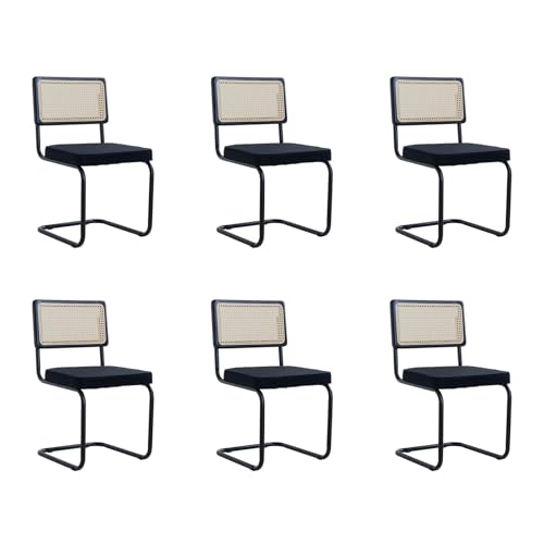 GrandCA HOME Modernes 6er-Set Esszimmerstühlen mit Rückenlehne aus Natürlichem Rohrgeflecht und Gestell aus Metallstahl, Gepolsterte Rattan-Küchenstühle,Schwarz-1 GrandCA HOME Modernes 6er-Set Esszimmerstühlen mit Rückenlehne aus Natürlichem Rohrgeflecht und Gestell aus Metallstahl, Gepolsterte Rattan-Küchenstühle,Schwarz-1 von GrandCA HOME