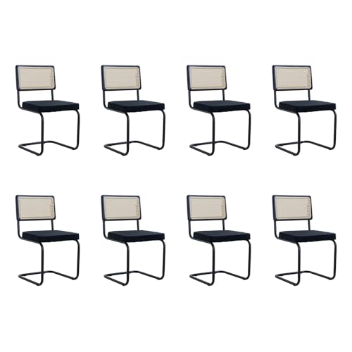 GrandCA HOME Modernes 8er-Set Esszimmerstühlen mit Rückenlehne aus Natürlichem Rohrgeflecht und Gestell aus Metallstahl, Gepolsterte Rattan-Küchenstühle,Schwarz-1 GrandCA HOME Modernes 8er-Set Esszimmerstühlen mit Rückenlehne aus Natürlichem Rohrgeflecht und Gestell aus Metallstahl, Gepolsterte Rattan-Küchenstühle,Schwarz-1 von GrandCA HOME