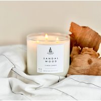 Sandelholz Sojakerze - Warme Holzige Bernsteinkerze Handgegossene Sojawachskerze Sandelholz Sojakerze - Warme Holzige Bernsteinkerze Handgegossene Sojawachskerze von GrandCandlesCo