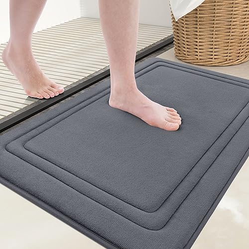 Grandaily Badteppich aus Memory-Schaum, ultraweich, rutschfest und saugfähig, maschinenwaschbar, trocknergeeignet, bequemer Badteppich für Badezimmerboden, Badewanne und Dusche, Dunkelgrau Grandaily Badteppich aus Memory-Schaum, ultraweich, rutschfest und saugfähig, maschinenwaschbar, trocknergeeignet, bequemer Badteppich für Badezimmerboden, Badewanne und Dusche, Dunkelgrau von Grandaily