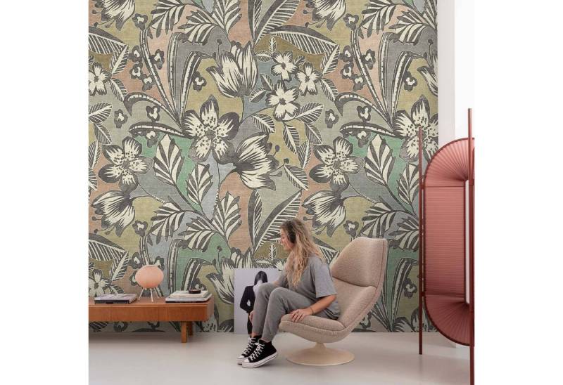 Grandeco Tapete Fototapete Tropisch Gemalt Blumen Grau Blau Rot Creme ML4501 Young Edition Grandeco Tapete Fototapete Tropisch Gemalt Blumen Grau Blau Rot Creme ML4501 Young Edition von Grandeco Tapete