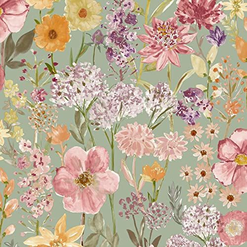 Grandeco Wildblumen Tapete Salbei A61601 von Grandeco Wallpaper