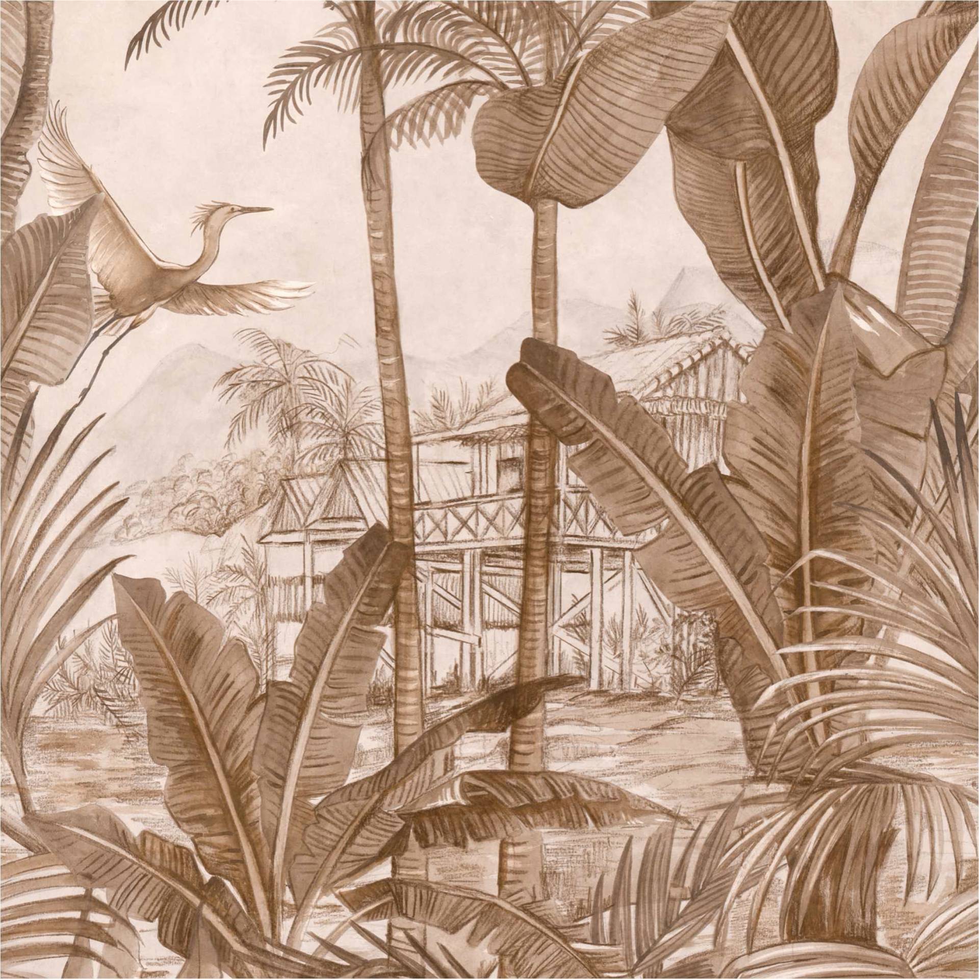 Fototapete A53501 Botanical / Dschungel 0.53 x 8.84 m ONE ROLL - ONE MOTIF II Grandeco von Grandeco