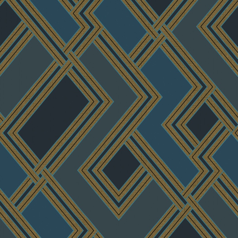 Grandeco | Asperia | 177502 | Vliestapete | Geometrisch | 10.05 x 0.53 m | Blau von Grandeco