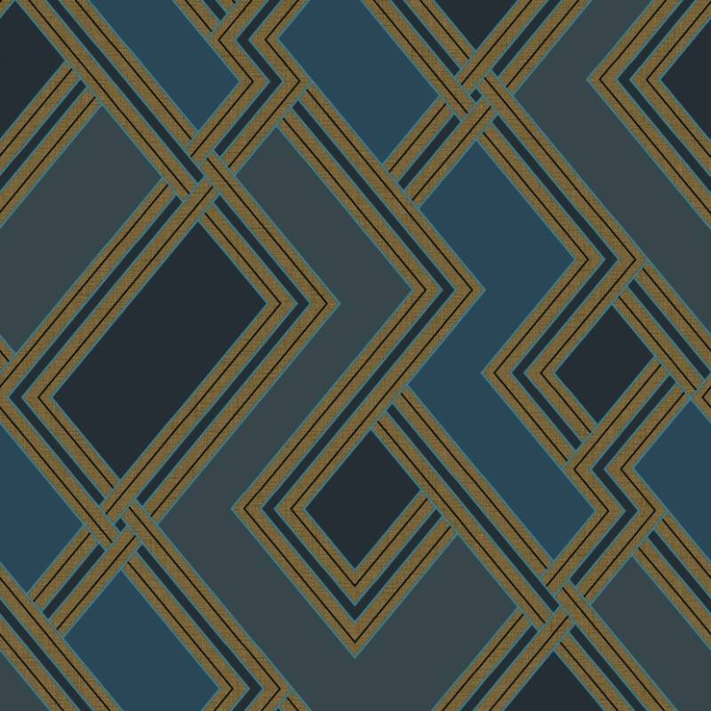 Grandeco | Asperia | 177502 | Vliestapete | Geometrisch | 10.05 x 0.53 m | Blau von Grandeco