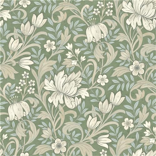 Grandeco Life Marian Sage Tapete A67102 – Floral Modern Morris von Grandeco