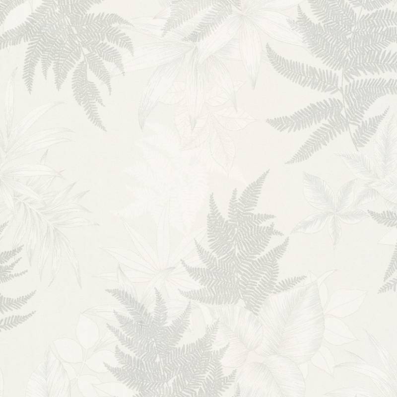 Grandeco | Phoenix | A48201 | Vliestapete | Blätter | 10.05 x 0.53 m | Weiß von Grandeco
