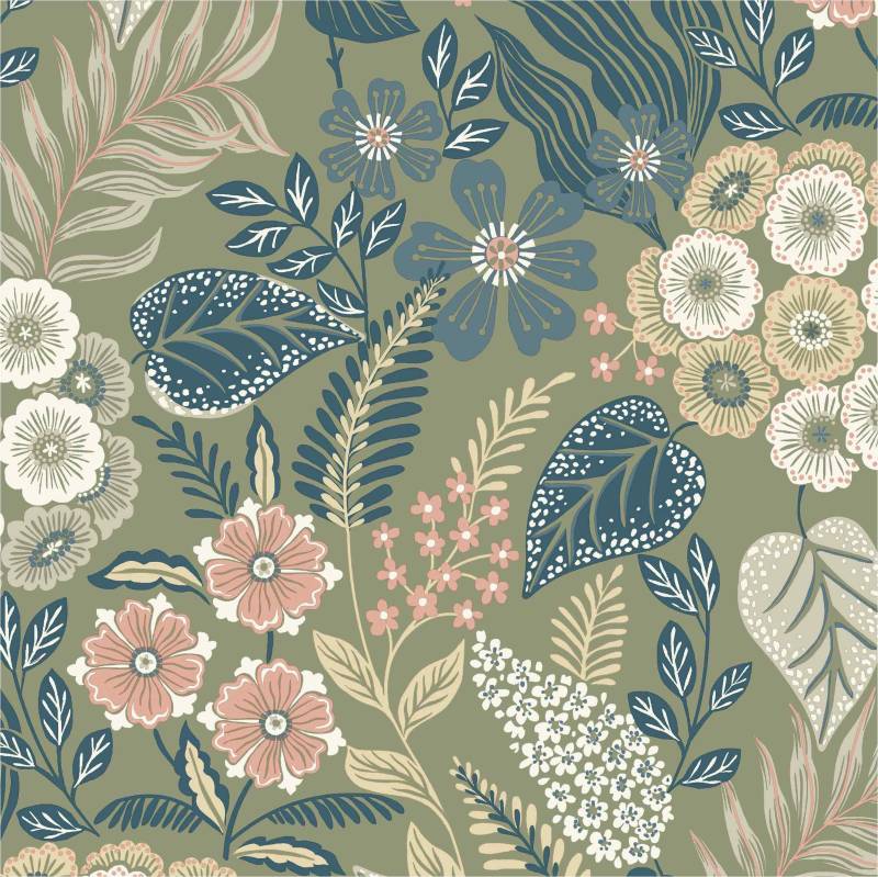 Vliestapete A76603 Blumen / Floral 0.53 x 10.05 m KARUNA Grandeco von Grandeco