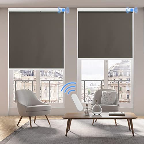 Grandekor Elektrische Rollos Innen,Verdunklungsrollo ohne Bohren mit Fernbedienung & Leiser Motor Dunkelgrau 60x120cm,Smart Rollo für Fenster mit Metal Klemmträger,Thermorollo Sonnen-& Sichtschutz Grandekor Elektrische Rollos Innen,Verdunklungsrollo ohne Bohren mit Fernbedienung & Leiser Motor Dunkelgrau 60x120cm,Smart Rollo für Fenster mit Metal Klemmträger,Thermorollo Sonnen-& Sichtschutz von Grandekor