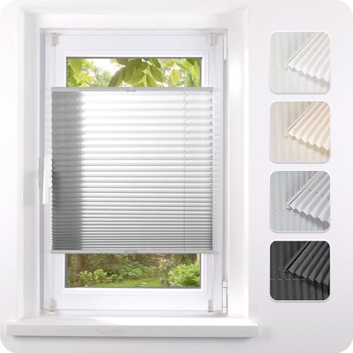 Grandekor Plissee Klemmfix ohne Bohren B65 x H200 cm Hellgrau Faltrollo Jalousie für Tür & Fenster Blickdicht Sichtschutz Sonnenschutz Rollos für Wohnzimmer Kinderzimmer Einfach Montage & Stabil Grandekor Plissee Klemmfix ohne Bohren B65 x H200 cm Hellgrau Faltrollo Jalousie für Tür & Fenster Blickdicht Sichtschutz Sonnenschutz Rollos für Wohnzimmer Kinderzimmer Einfach Montage & Stabil von Grandekor