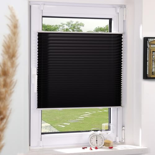 Grandekor Plissee Klemmfix ohne Bohren Schwarz 85x80cm(BxH) Plissees lichtdurchlässig Blickdicht Jalousien ohne Bohren Fensterrollo Klemmrollos Sonnenschutz Sichtschutz Faltrollo Rollos für Fenster Grandekor Plissee Klemmfix ohne Bohren Schwarz 85x80cm(BxH) Plissees lichtdurchlässig Blickdicht Jalousien ohne Bohren Fensterrollo Klemmrollos Sonnenschutz Sichtschutz Faltrollo Rollos für Fenster von Grandekor