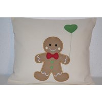 Kissen Lebkuchenfrau Oder Lebkuchenmann, Lebkuchenmannkissen, Gingerbread, Lebkuchen, Lebkuchenkissen, Weihnachtskissen von Grandmeremimi