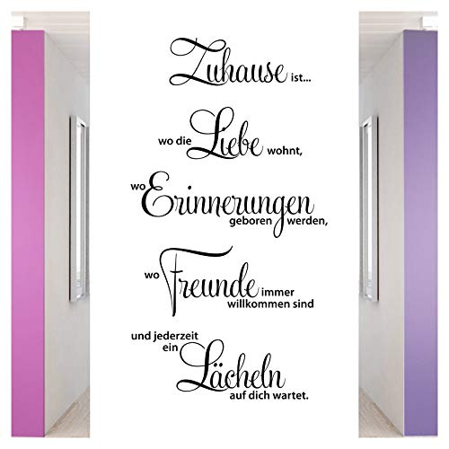 Grandora selbstklebend Wandtattoo Sprüche und Zitate Zuhause ist I dunkelrot 58 x 107 cm I Aufkleber Wandtattoos Sprüche für Flur Wohnzimmer Modern Wandsticker Wandaufkleber W1124 von Grandora