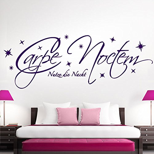 Grandora® W938 Wandtattoo Zitat Carpe Noctem Nutze die Nacht schwarz (BxH) 80 x 29 cm von Grandora