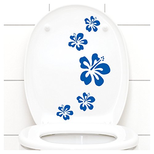 Grandora Klodeckel Aufkleber Hibiskusblüten I azurblau 5er Kreativset I Bad Blüten Blumen Hibiskus Aufkleber Wandaufkleber Wandsticker W916 Grandora Klodeckel Aufkleber Hibiskusblüten I azurblau 5er Kreativset I Bad Blüten Blumen Hibiskus Aufkleber Wandaufkleber Wandsticker W916 von Grandora
