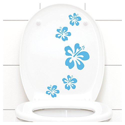 Grandora Klodeckel Aufkleber Hibiskusblüten I hellblau 5er Kreativset I Bad Blüten Blumen Hibiskus Aufkleber Wandaufkleber Wandsticker W916 Grandora Klodeckel Aufkleber Hibiskusblüten I hellblau 5er Kreativset I Bad Blüten Blumen Hibiskus Aufkleber Wandaufkleber Wandsticker W916 von Grandora