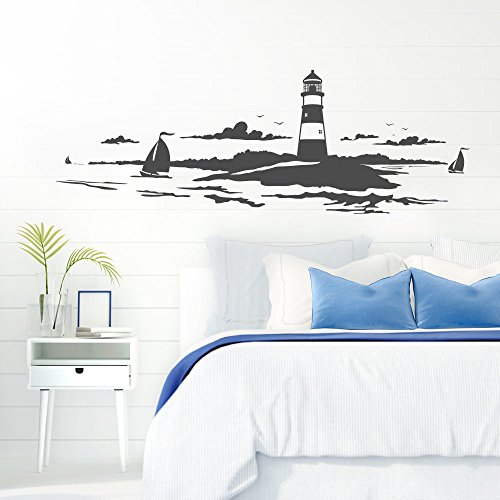 Grandora Skyline Küstenlandschaft Leuchtturm I dunkelgrau 167 x 58 cm I Bad Wohnzimmer Schlafzimmer Aufkleber Wandaufkleber Wandsticker Modern W974 Grandora Skyline Küstenlandschaft Leuchtturm I dunkelgrau 167 x 58 cm I Bad Wohnzimmer Schlafzimmer Aufkleber Wandaufkleber Wandsticker Modern W974 von Grandora