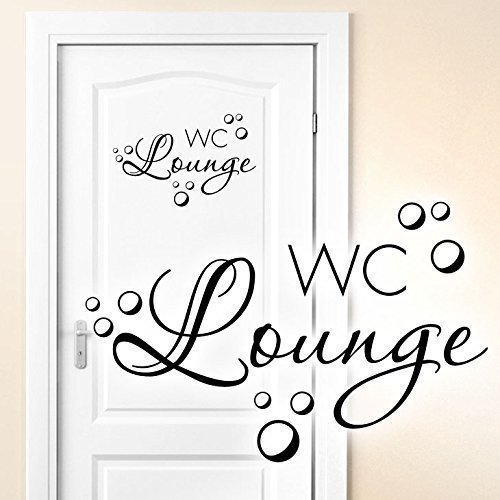Grandora Türaufkleber WC Lounge + Seifenblasen I schwarz (BxH) 19 x 12 cm I Badezimmer Toilette Sticker Aufkleber Wandaufkleber Wandsticker Wandtattoo W5441 von Grandora