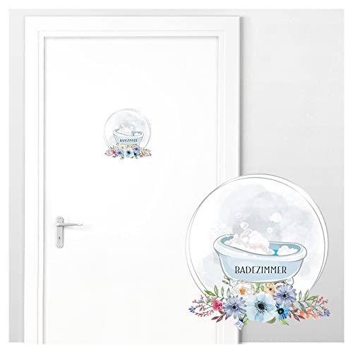Grandora Türaufkleber Wellness mit Badewanne & Blumen DL443 von Grandora