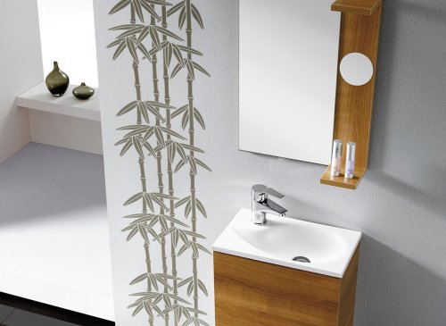 Grandora W430 Fliesenaufkleber Bambus Wandtattoo Bad WC Toilette dunkelgrün von Grandora