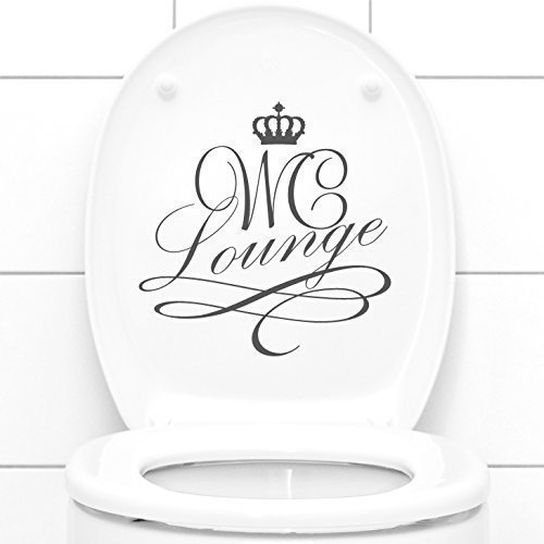 Grandora Wandtattoo WC Lounge I schwarz (BxH) 19 x19 cm I Badezimmer Toilette Bad Tür Sticker Aufkleber Wandaufkleber Wandsticker Stickers Badestube W5329 von Grandora