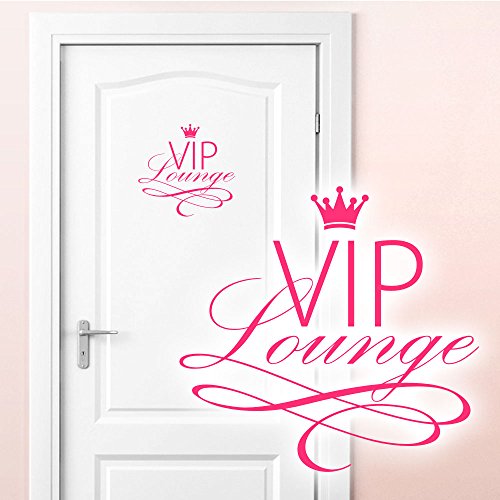 Grandora Wandtattoo VIP Lounge I pink (BxH) 19 x 18 cm I WC Badezimmer Toilette selbstklebend Türaufkleber Aufkleber Wandaufkleber Wandsticker W5373 von Grandora