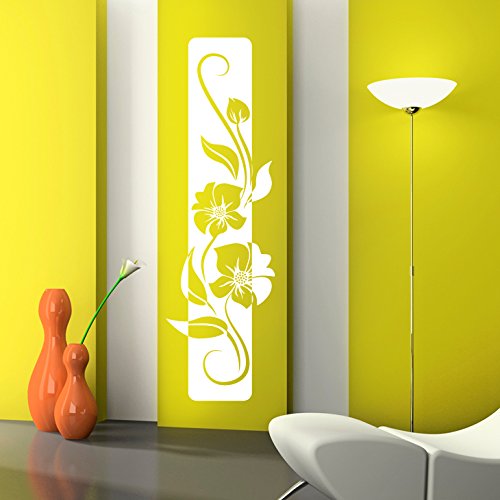 Grandora W939 Wandtattoo Banner Blumenranke I Hellorange 170 x 51 cm I Flur Diele Blumen Aufkleber selbstklebend Wandaufkleber Wandsticker von Grandora