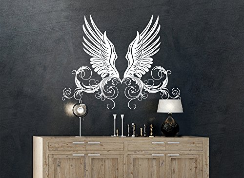 Grandora W972 Wandtattoo traumhafte Engelsflügel Wandaufkleber schwarz (BxH) 100 x 80 cm von Grandora