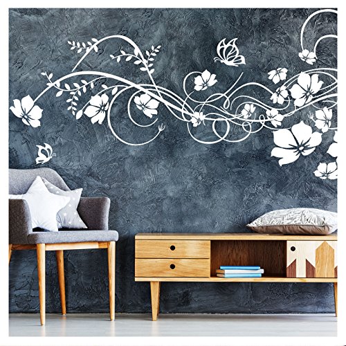 Grandora W973 Wandtattoo Blumenranke Levina I Hellrosa (BxH) 100 x 40 cm I Wohnzimmer Flur Blüten Schlafzimmer Ranke Wandaufkleber Wandsticker von Grandora