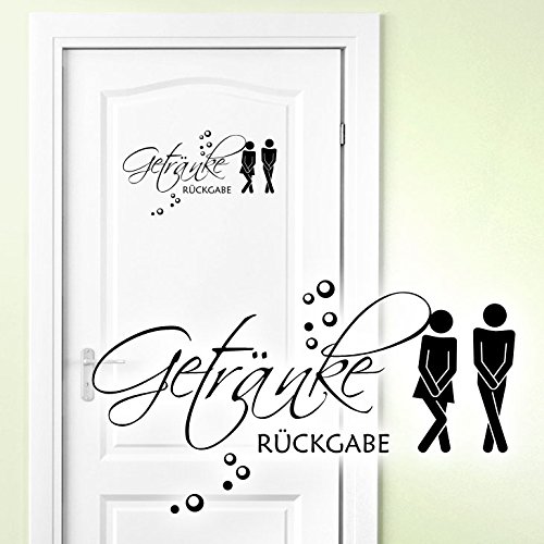 Grandora WC Aufkleber Getränke Rückgabe Mann Frau I weiß (BxH) 20 x 11 cm I Badezimmer Toilette Wandsticker Wandaufkleber Sticker Wandtattoo W5443 von Grandora