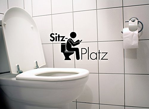 Grandora WC Aufkleber Piktogramm Sitzplatz I weiß (BxH) 26 x 13 cm I Badezimmer Bad Toilette Wandaufkleber Wandsticker Wandtattoo Sticker Tattoo W979 von Grandora