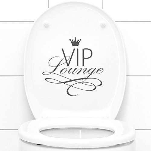 Grandora WC Aufkleber VIP Lounge I Flieder (BxH) 19 x 18 cm I Badezimmer Bad Toilette Deckel Sticker selbstklebend Wandaufkleber Wandsticker Wandtattoo W734 von Grandora