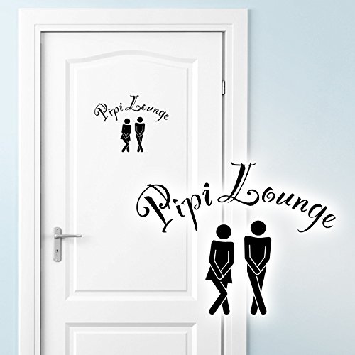 Grandora WC Türaufkleber PIPI Lounge + Mann Frau I Silbergrau (BxH) 17 x 13 cm I Piktogramm Badezimmer Toilette Klo Wandtattoo Sticker Wandsticker Wandaufkleber W685 von Grandora