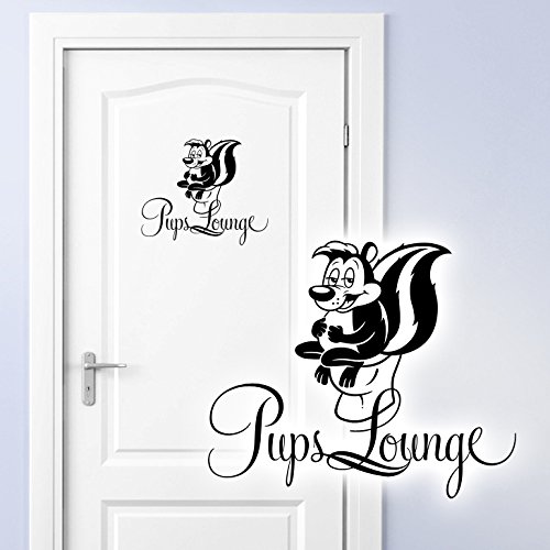 Grandora WC Türaufkleber Pups Lounge + Stinktier I Hellbraun (BxH) 17 x 14 cm I Badezimmer Toilette Sticker Aufkleber Wandaufkleber Wandsticker Wandtattoo W878 von Grandora