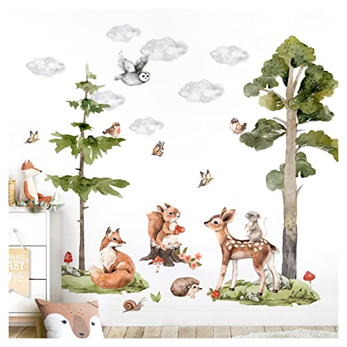 Grandora Wandsticker Kinderzimmer Waldtiere Wandaufkleber Wandtattoo DL773-4 von Grandora