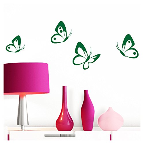 Grandora Wandtattoo 4er Set Schmetterlinge I grün 8-10 cm I Baby Kinderzimmer selbstklebend Wand Aufkleber Wandaufkleber Wandsticker Sticker W697 Grandora Wandtattoo 4er Set Schmetterlinge I grün 8-10 cm I Baby Kinderzimmer selbstklebend Wand Aufkleber Wandaufkleber Wandsticker Sticker W697 von Grandora