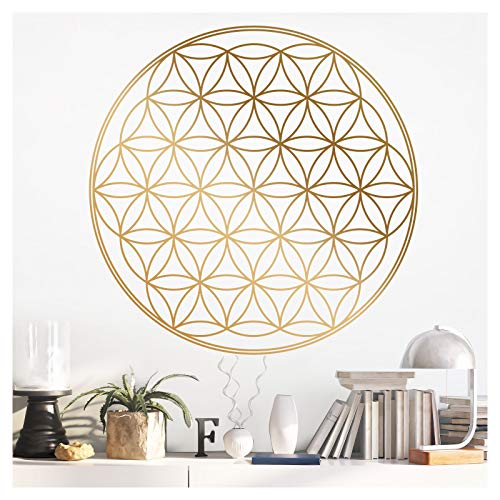 Grandora Wandtattoo Blume des Lebens I Flieder (BxH) 58 x 58 cm I Schlafzimmer Wohnzimmer Sticker Aufkleber Wandaufkleber Wandsticker Mandala Folie W940 von Grandora