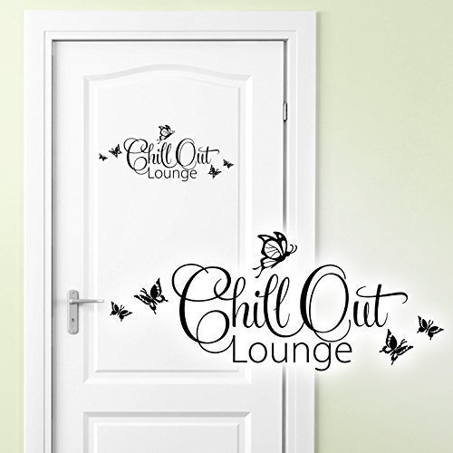 Grandora Wandtattoo Chill Out Lounge I Gold (BxH) 28 x 12 cm I Türaufkleber Schlafzimmer Kinderzimmer Sticker Aufkleber Wandaufkleber Wandsticker W882 von Grandora