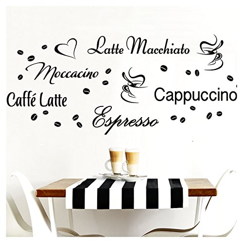 Grandora Wandtattoo Kaffeesorten I beige Kreativset I Kaffee Kaffeebohnen Kaffeetasse Küche Esszimmer Aufkleber Wandaufkleber Wandsticker Sticker W3047 von Grandora